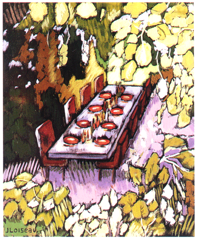 la table de pierre- Jacques Loiseau, French Impressionist Painter
